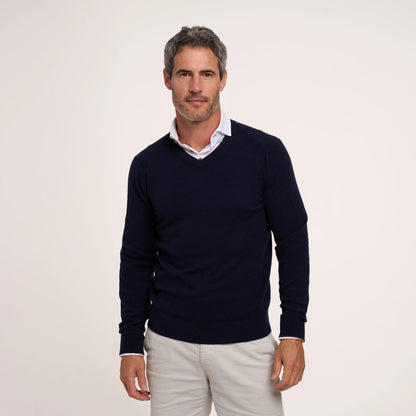 R2 Navy V-Neck Pullover for Men - Classic & Comfortable Knitwear