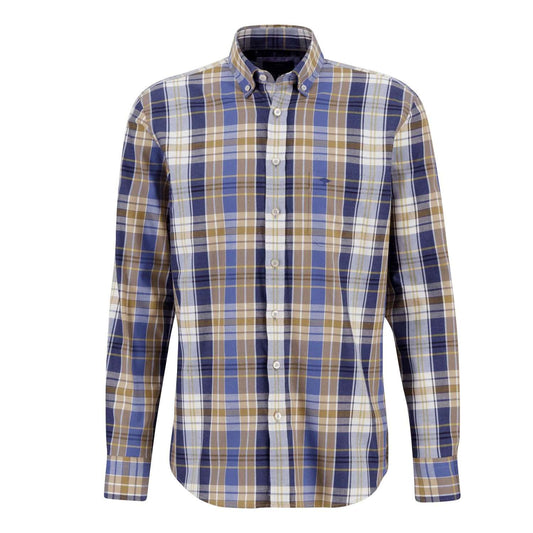 Fynch-Hatton Men's Long Sleeve Check Shirt Camel