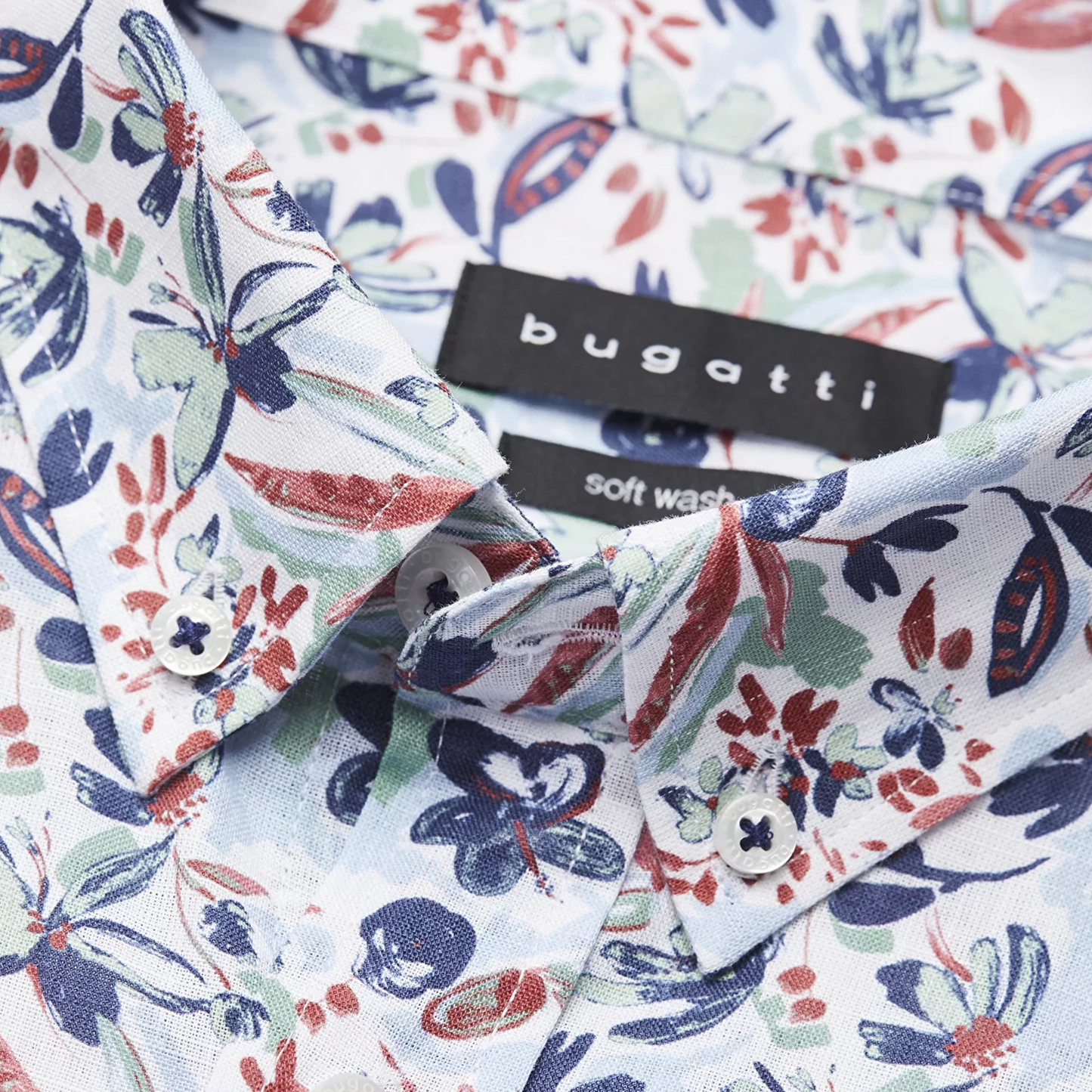 Bugatti Men's Short Sleeve Shirt - Floral Print