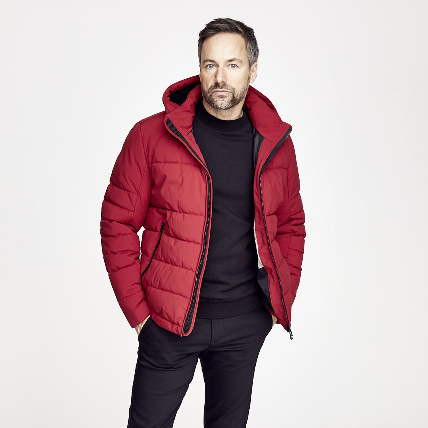 Padded on sale red jacket