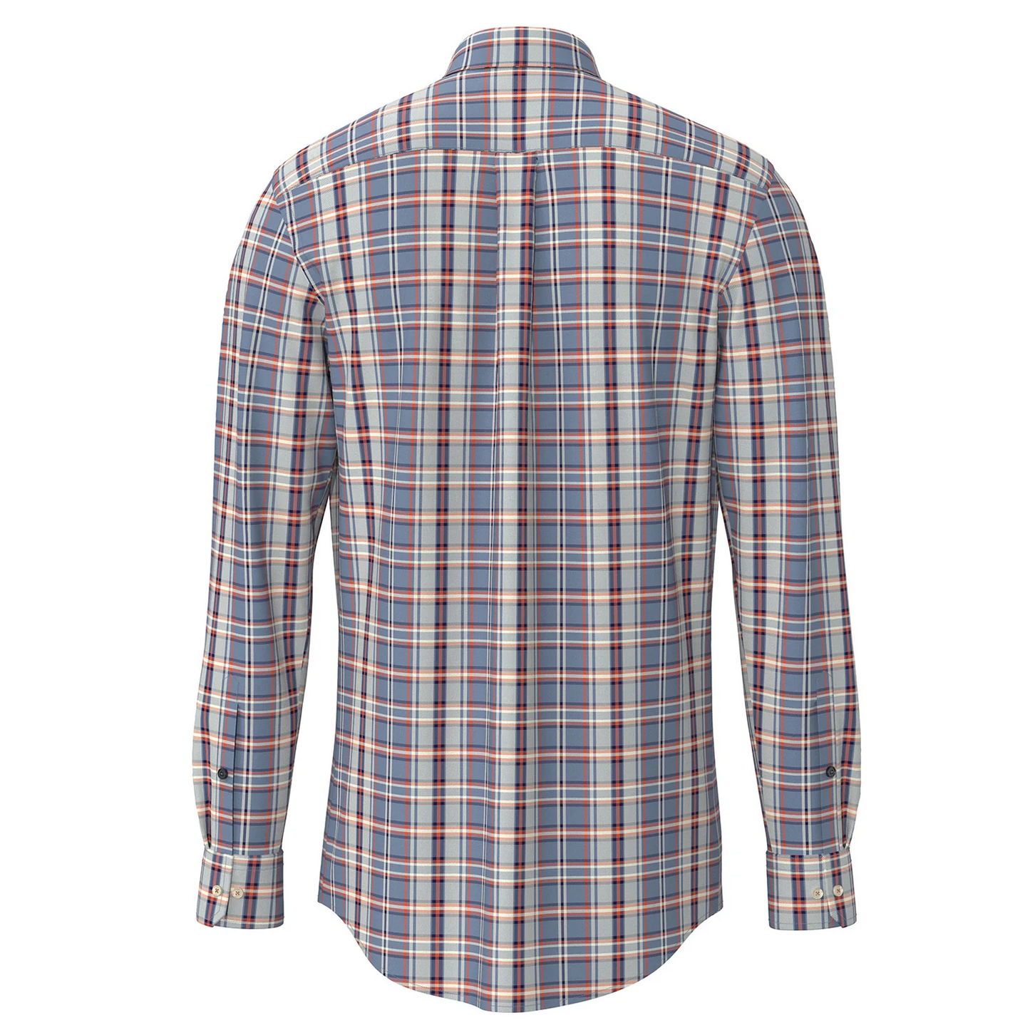 Fynch-Hatton Cloud Blue Check Cotton Long Sleeve Shirt