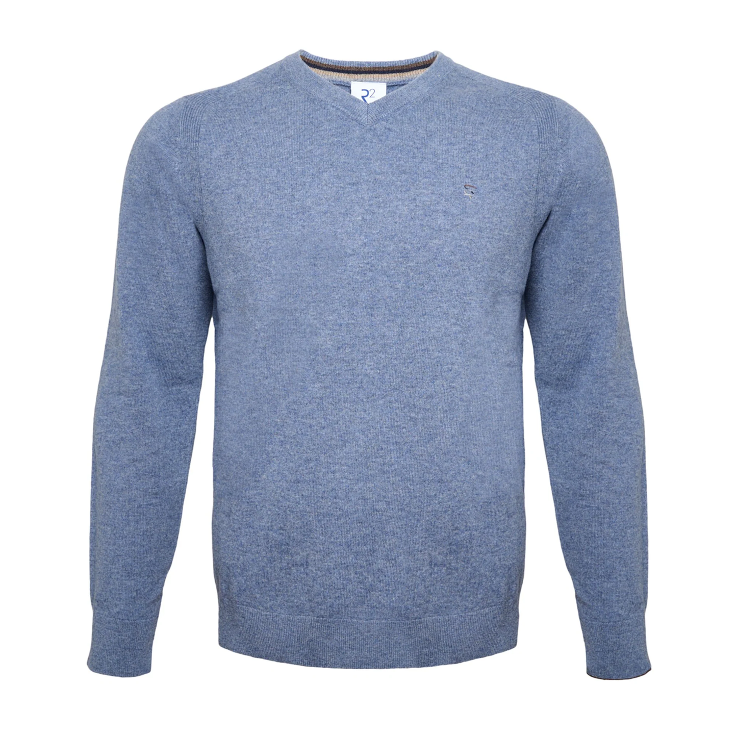 R2 Mid Blue V-Neck Pullover for Men - Stylish & Versatile Knitwear