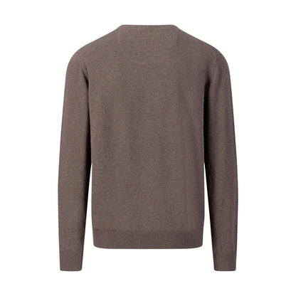 Fynch-Hatton Brown Jumper Crew Neck 100% Cotton