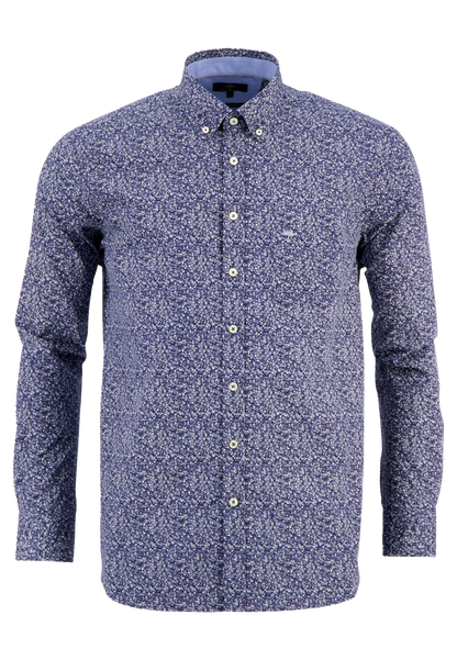 Fynch-Hatton Fancy Prints Long Sleeve Shirt Navy