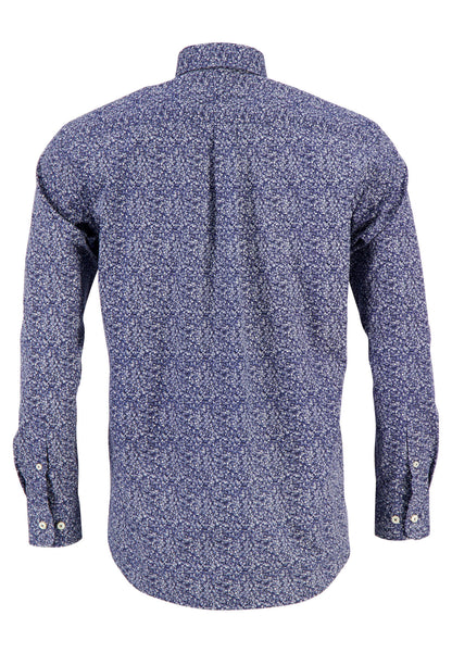 Fynch-Hatton Fancy Prints Long Sleeve Shirt Navy